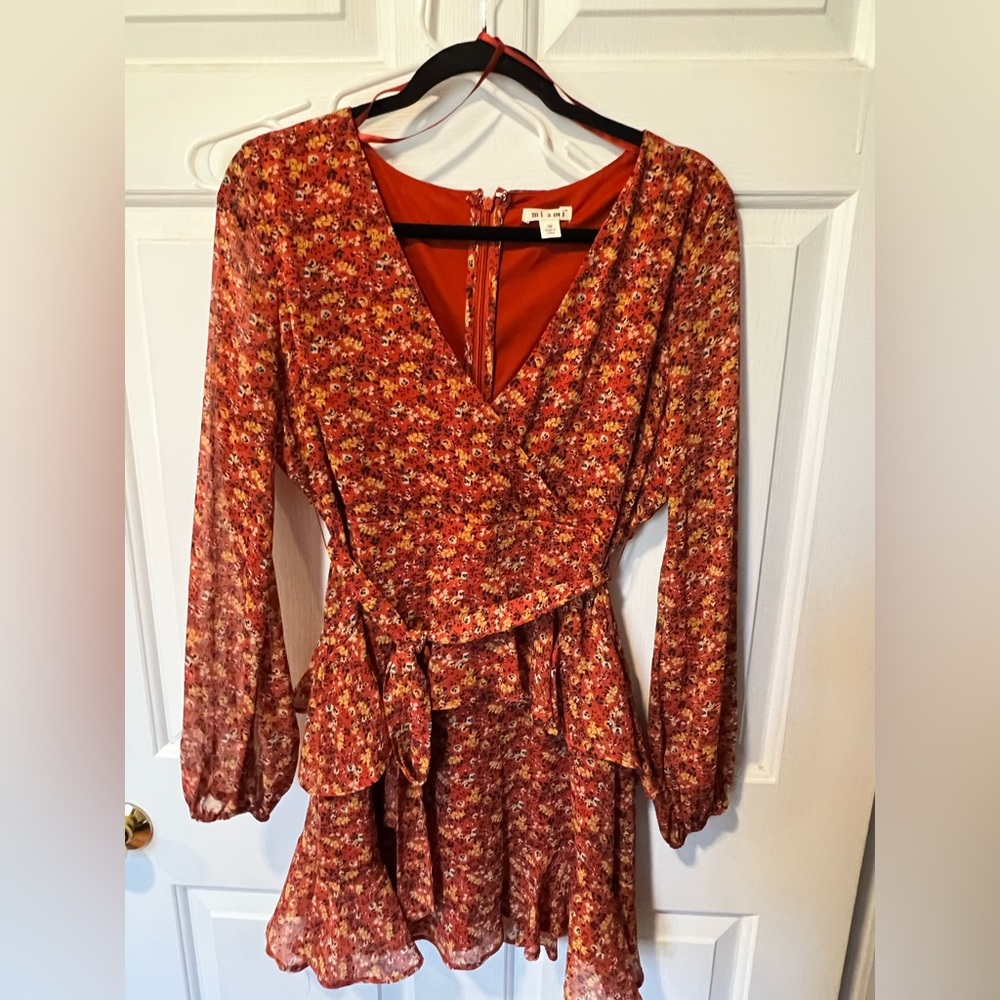 Rust floral dress - Picture 1 of 8